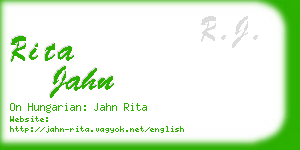 rita jahn business card